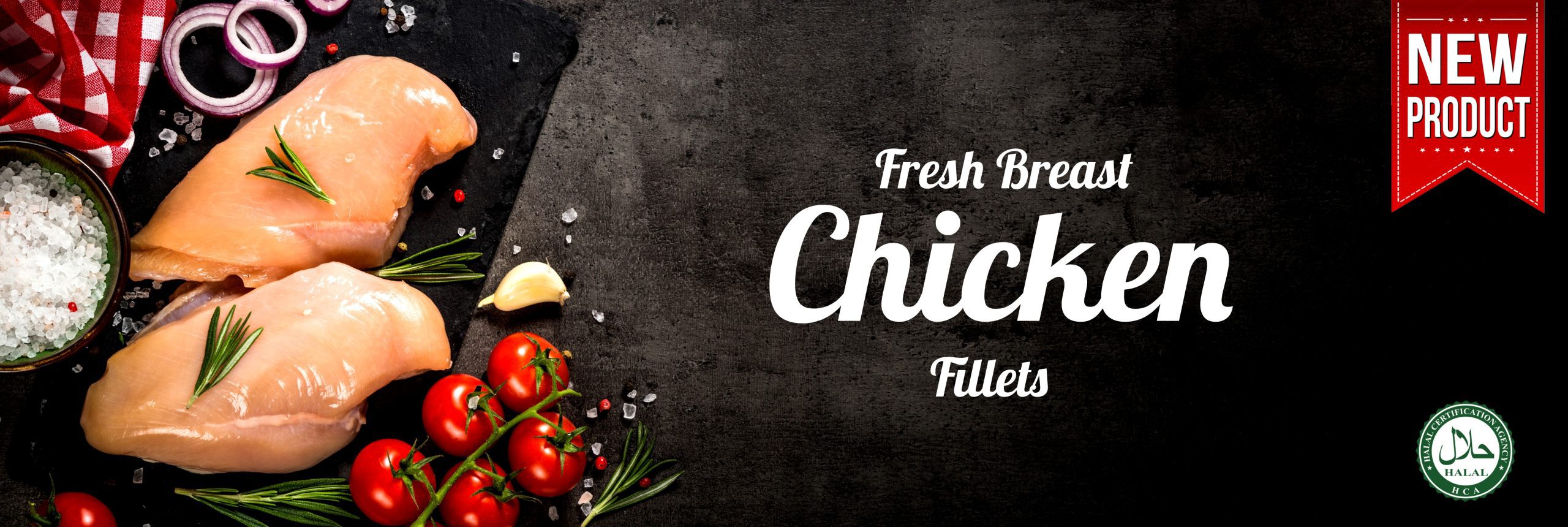 fresh chicken black banner