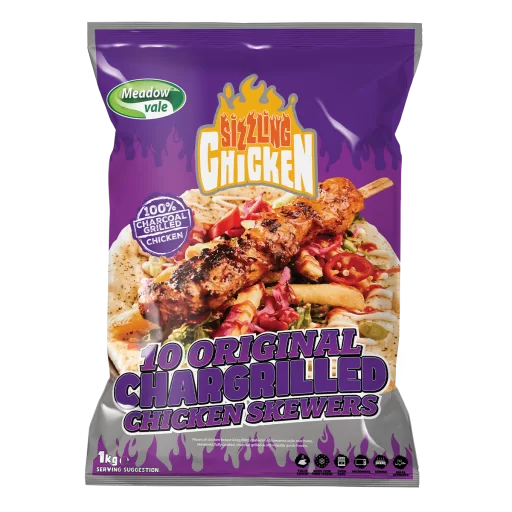 SIZZLING ORIGINAL CHARGRILLED CHICKEN SKEWERS (100g) 4x1kg