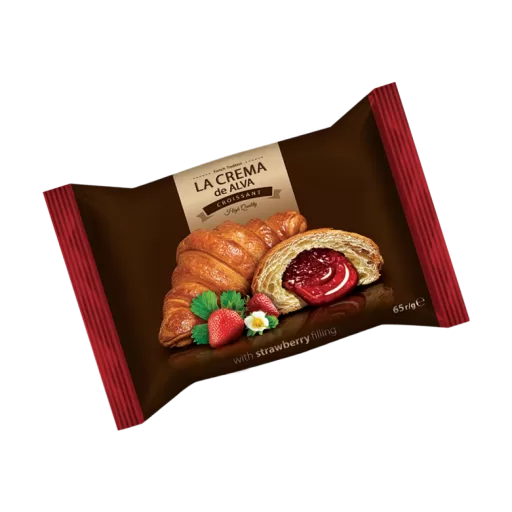 LA CREMA FILLED CROISSANTS STRAWB 65G X 24