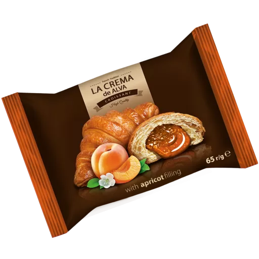 LA CREMA FILLED CROISSANTS APRICOT 65G X 24